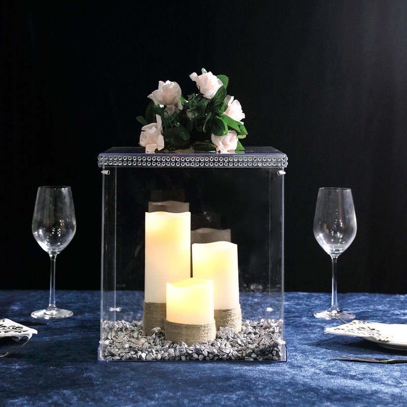 Acrylic 12" Clear Pedestal Riser – Transparent Display Box with Interchangeable Lid and Base - thumbnail number 2
