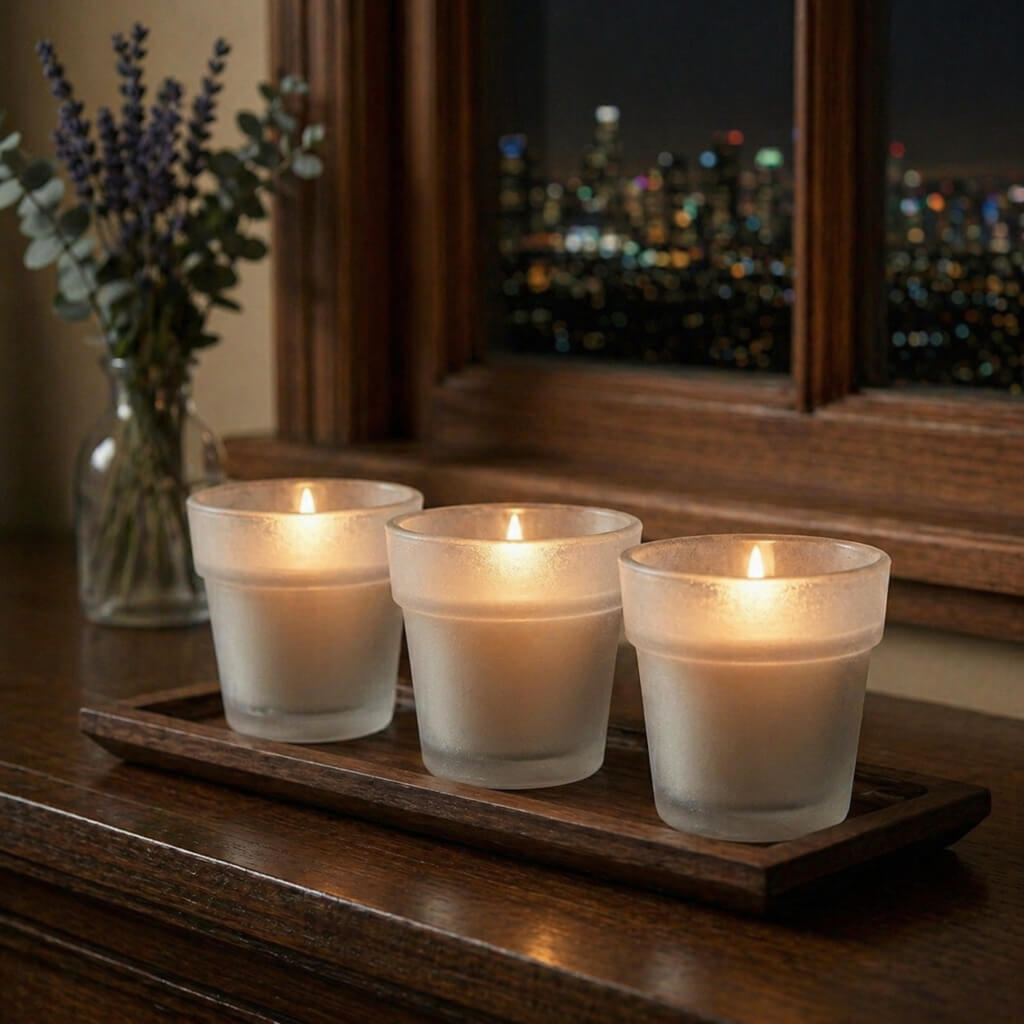 Eastland Flowerpot Votive Candle Holder Frosted Set of 12