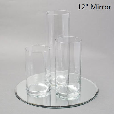 Eastland Round Mirror and Cylinder Vase Centerpiece Set of 48-12" Mirror - thumbnail number 1