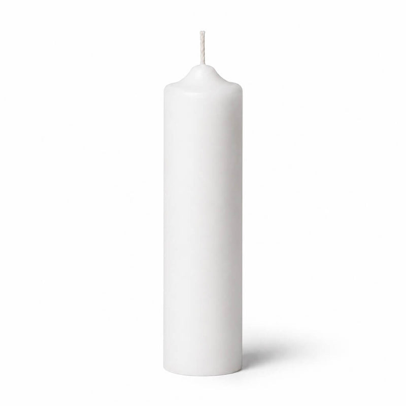 White vigil candle on white background - thumbnail number 1