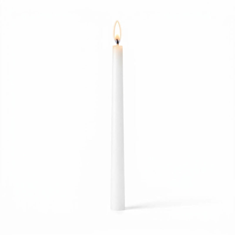 Glowing white taper candle isolated on white background - thumbnail number 2