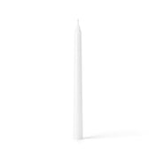 Single white taper candle on white backdrop - thumbnail number 1