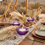 Eastland Chunky Tealight Candle Holder Purple Set of 12 - thumbnail number 5