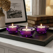 Eastland Chunky Tealight Candle Holder Purple Set of 12 - thumbnail number 7
