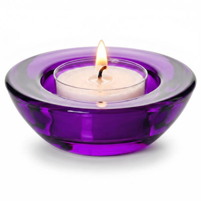 Eastland Chunky Tealight Candle Holder Purple Set of 12 - thumbnail number 3