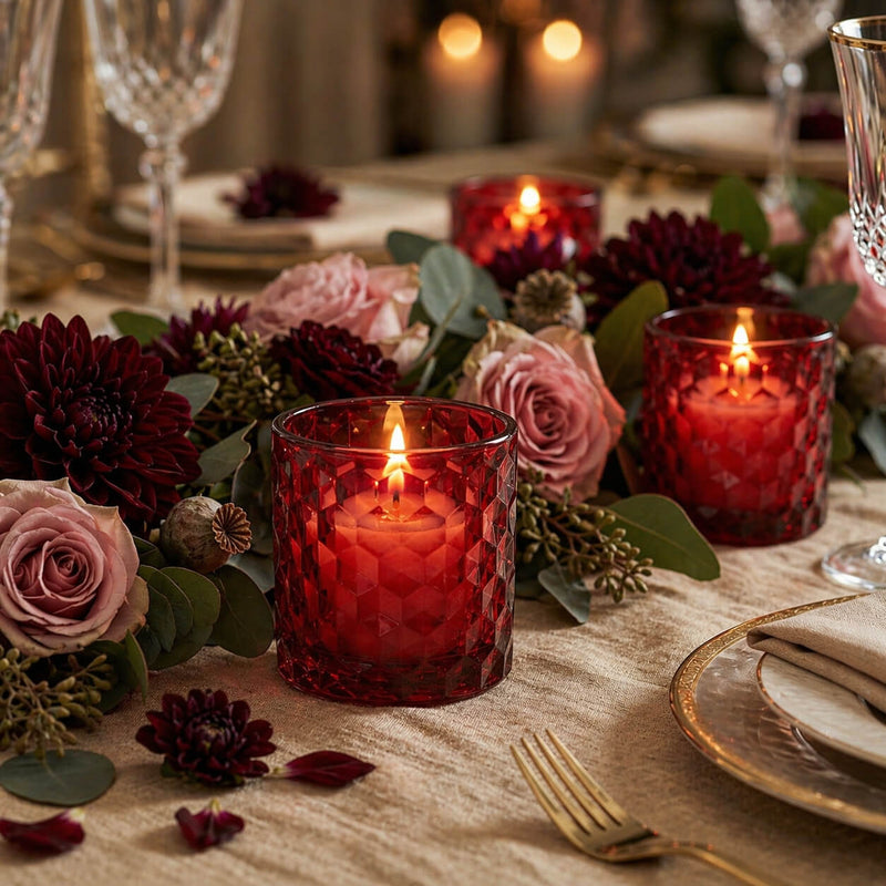 Richland Red Chunky Honeycomb Glass Votive & Tealight Holder Set of 12 - thumbnail number 6