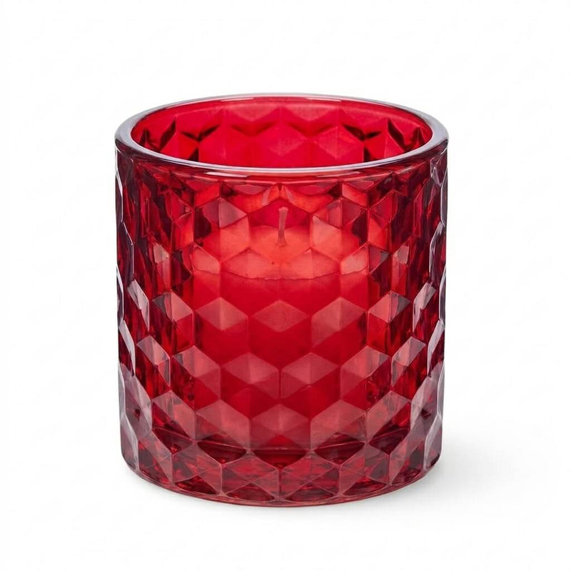 Richland Red Chunky Honeycomb Glass Votive & Tealight Holder Set of 12 - thumbnail number 4