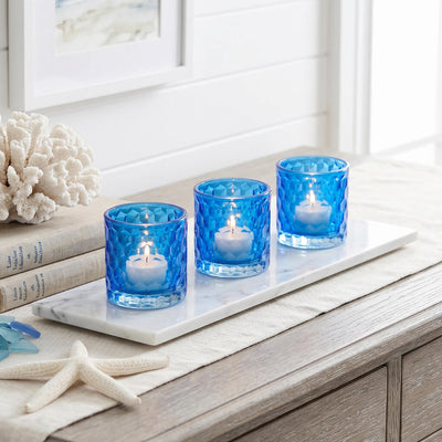 Richland Blue Chunky Honeycomb Glass Votive & Tealight Holder Set of 12 - thumbnail number 10