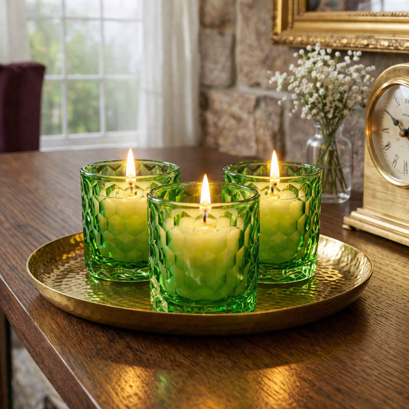 Richland Green Chunky Honeycomb Glass Votive & Tealight Holder Set of 12 - thumbnail number 10