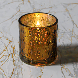 Richland Votive Holder Pinched Amber Mercury Set of 6