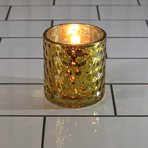 Richland Votive Holder Honeycomb Amber Mercury Set of 48