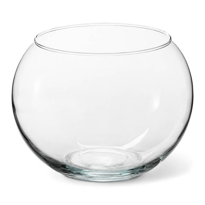 12" clear glass bubble vase on a white backdrop - thumbnail number 1