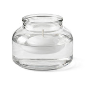 A unlit floating white candle in the Etta Vase isolated on a solid white background - thumbnail number 2