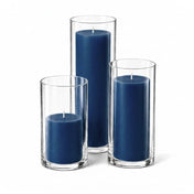 Richland Pillar Candles & Cylinder Vases Set of 12 - Navy Blue - thumbnail number 1