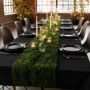 Preserved natural moss roll sheeting on a formal black table - thumbnail number 5