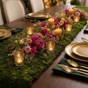 Preserved natural moss roll sheeting on a table runner - thumbnail number 8