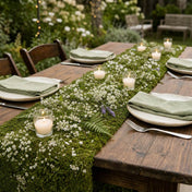 Preserved natural moss roll sheeting on an outdoor dining table - thumbnail number 9