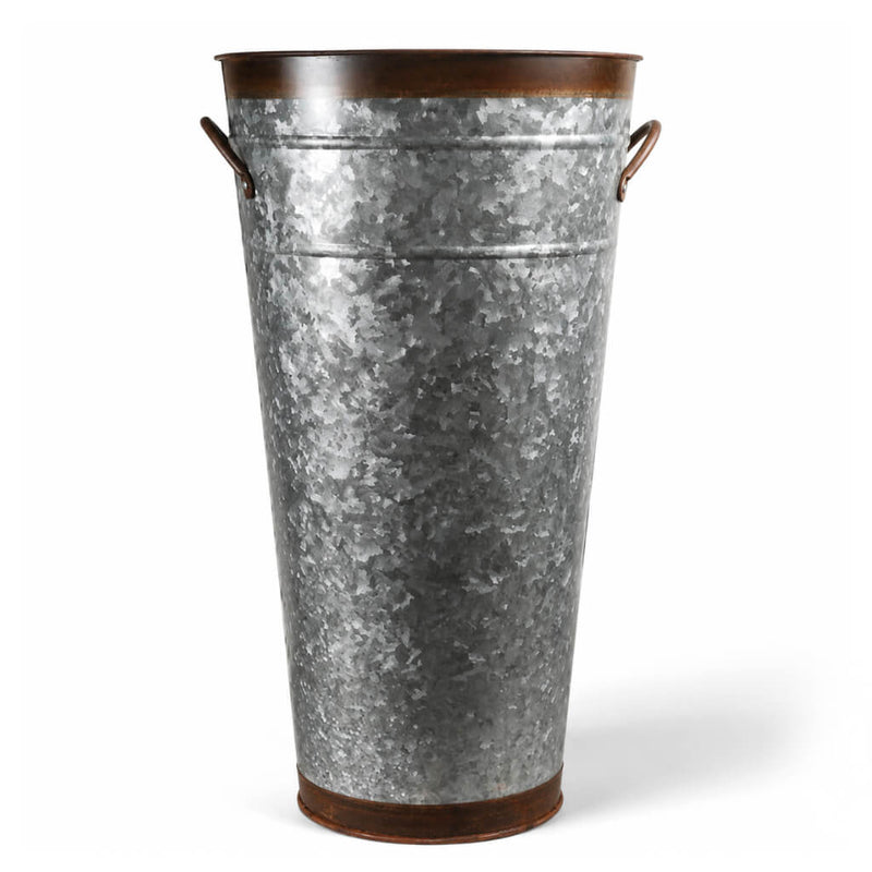 Two tone 18 inch french flower market bucket with handles on a white background - thumbnail number 1