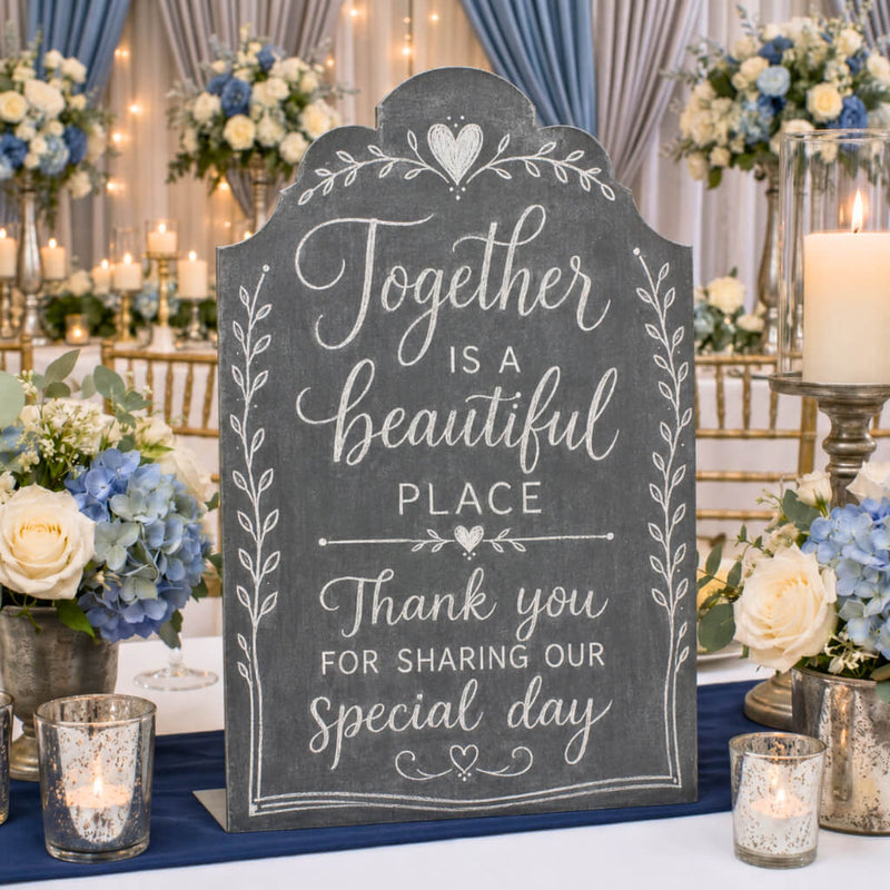 Elegant Standing Metal Placard Sign 9" x 14" Zinc - thumbnail number 2
