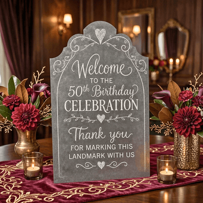 Elegant Standing Metal Placard Sign 9" x 14" Zinc - thumbnail number 3