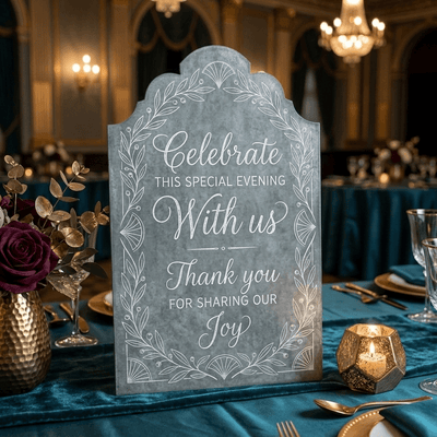 Elegant Standing Metal Placard Sign 9" x 14" Zinc - thumbnail number 4