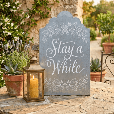 Elegant Standing Metal Placard Sign 9" x 14" Zinc - thumbnail number 6