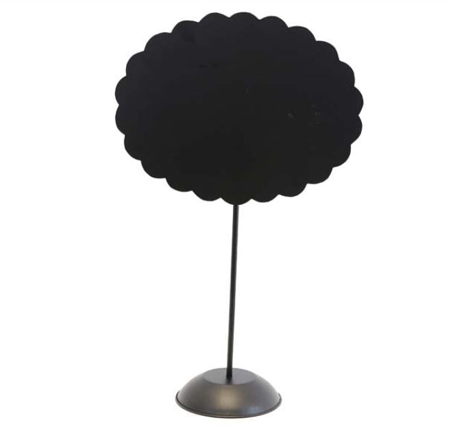 Scalloped Oval Metal Chalkboard with Stand 21"