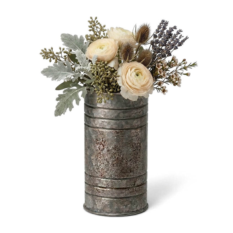 Zinc Cylinder Vase & Pillar Candle Holder 6" - thumbnail number 4