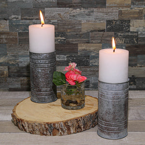 Zinc Cylinder Vase & Pillar Candle Holder 6" Success