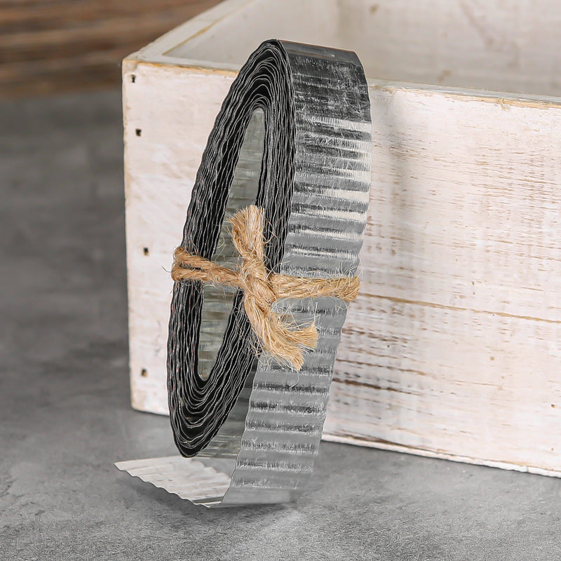 Corrugated Tin Metal Ribbon 1in x 15ft - thumbnail number 1