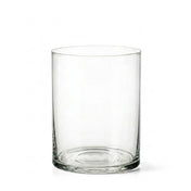 A simple and modern clear glass Wide Cylinder Vase with a heavy stable base - thumbnail number 1