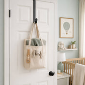 Black metal over-the-door hook holding a canvas nursery bag - thumbnail number 9