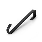 Black metal over-the-door wreath hanger on a white background - thumbnail number 2