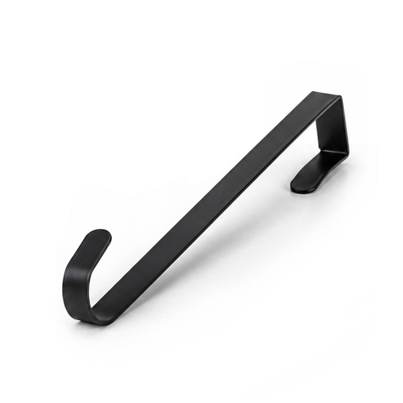 Black metal over-the-door wreath hanger on a white background - thumbnail number 2