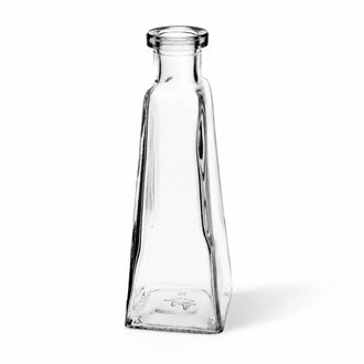 Clear Glass 6 oz. Pyramid Glass Bottle 7"