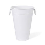 Empty white flower market bucket with side handles - thumbnail number 1