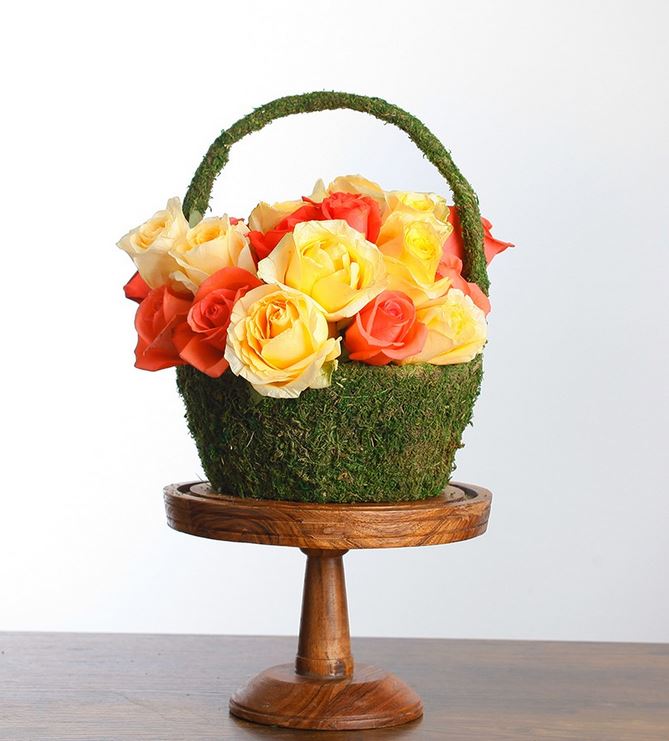 Preserved Natural Moss Basket 12" - thumbnail number 2