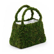 Natural preserved moss purse planter empty on a white background - thumbnail number 1