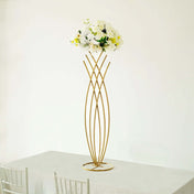 Mermaid Tail Design Gold Metal Flower Frame 4ft – Table Centerpiece Wedding Floral Display Stand - thumbnail number 2