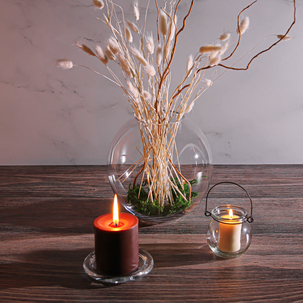 Richland Pillar Candles 3"x3" Brown Set of 12