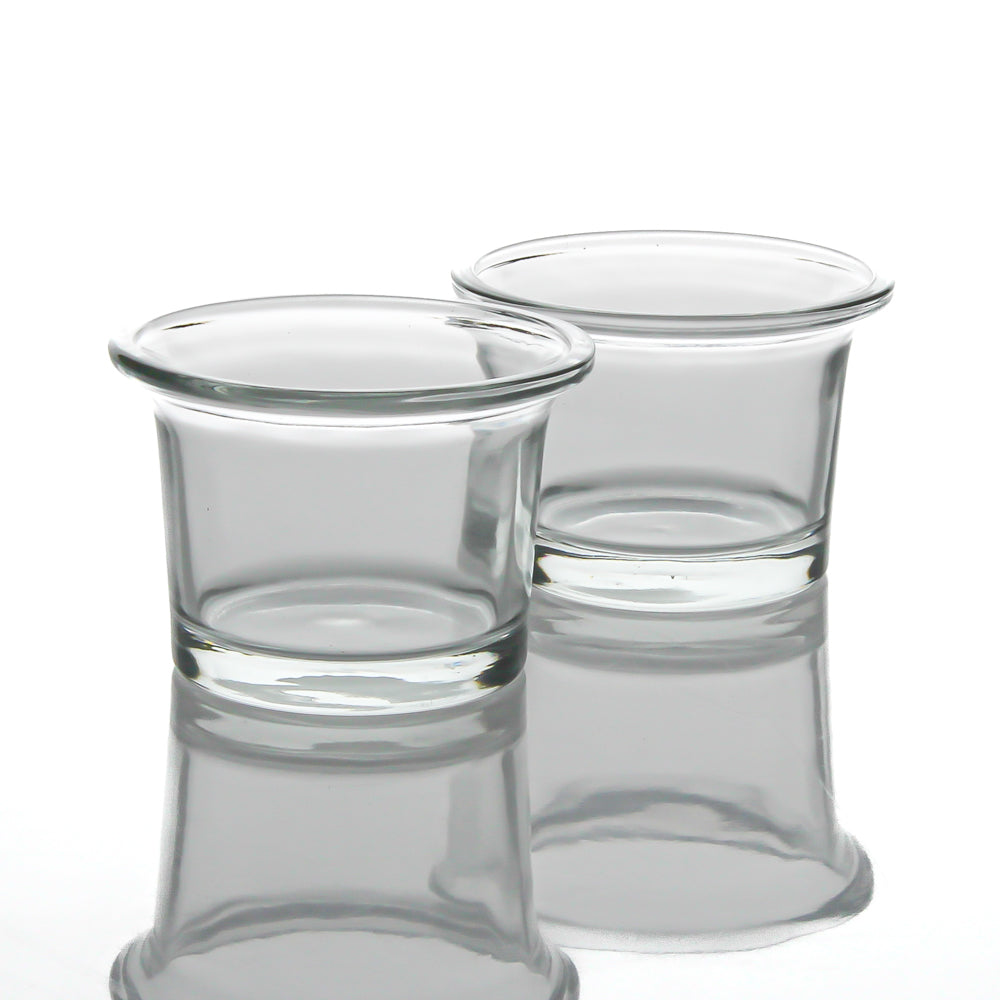 Clear Oyster Glass Votive Candle and Tea Light Candle Holders