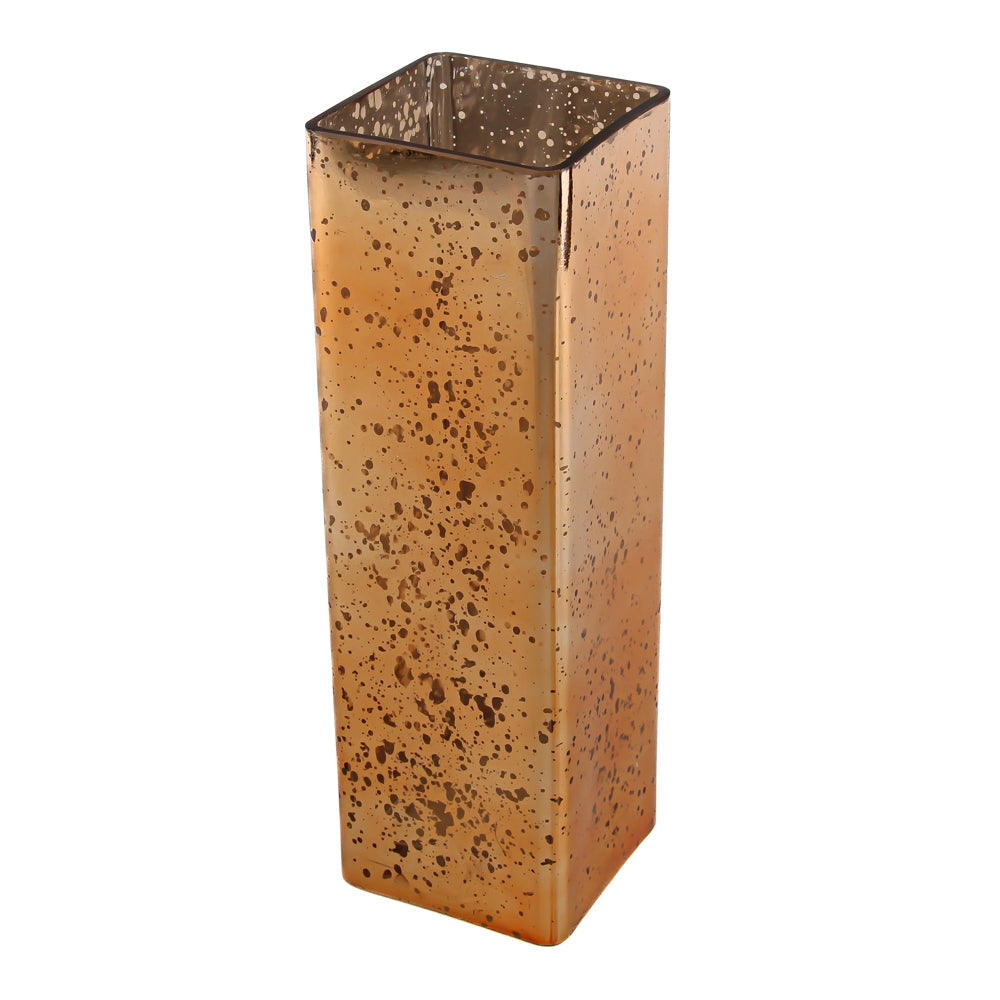 Richland Mercury Rose Gold Square Vase 3"x3"x10"