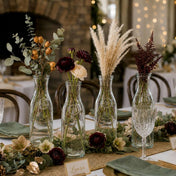 8" Milk Bottle Vase set with autumn florals and pampas grass on a rustic table - thumbnail number 5