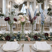 8" Milk Bottle Vase set with colorful floral arrangements on a luxury event table - thumbnail number 3