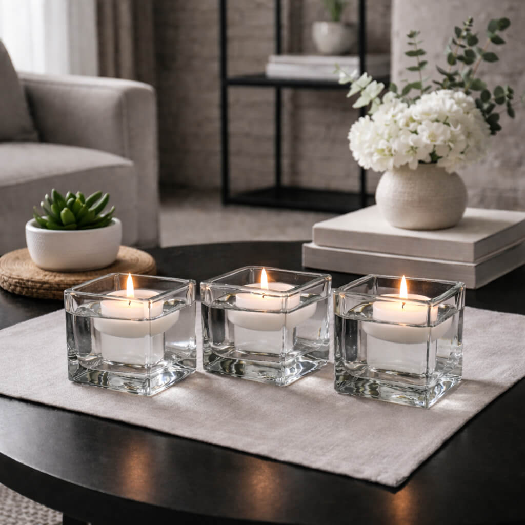 Richland Floating Candles 3" White Set of 24