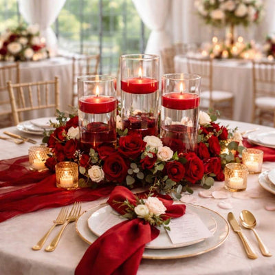 Richland Floating Candles 3" Red Set of 24 - thumbnail number 3