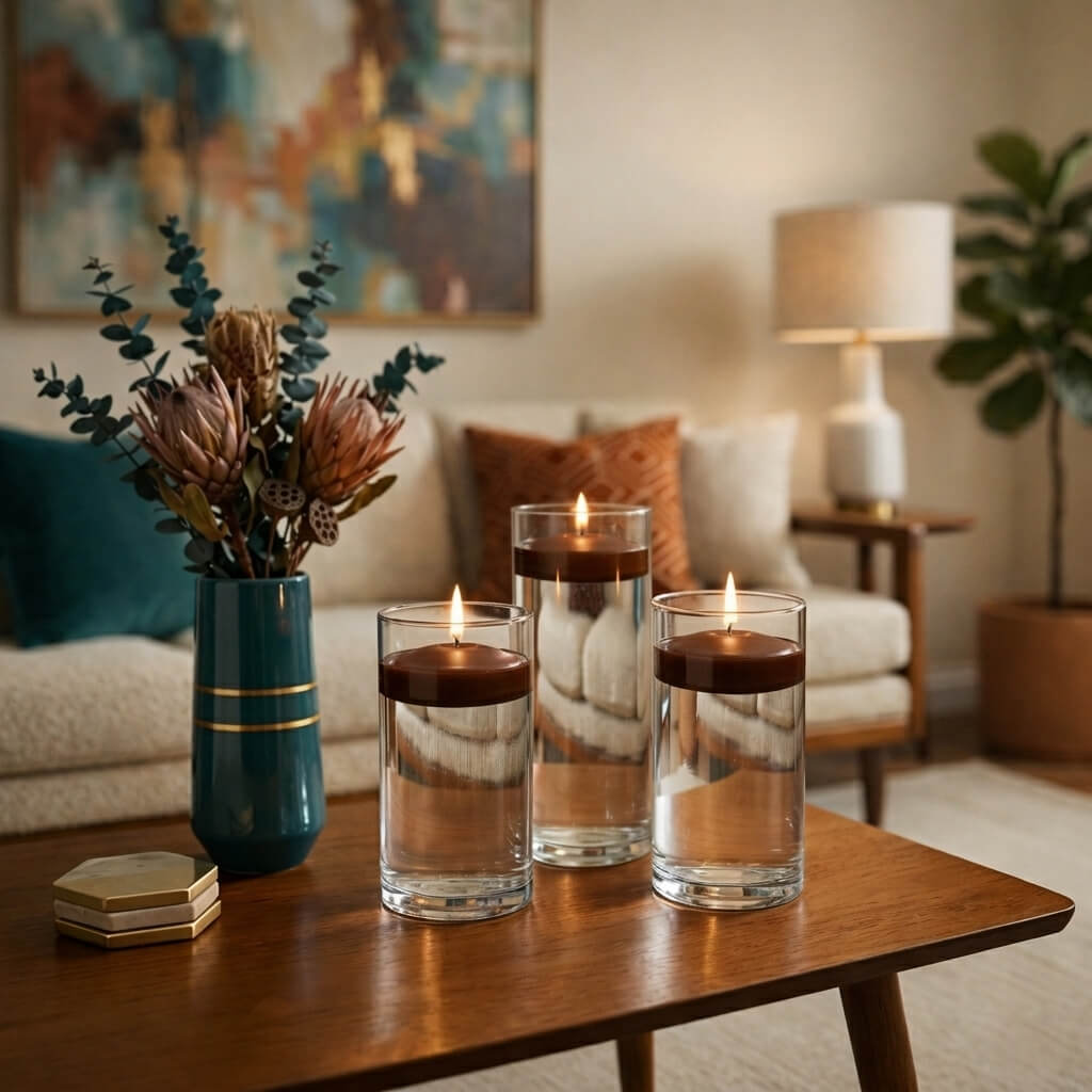 Richland Floating Candles 3" Brown Set of 12