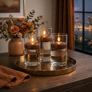 Richland Floating Candles 3" Brown Set of 12