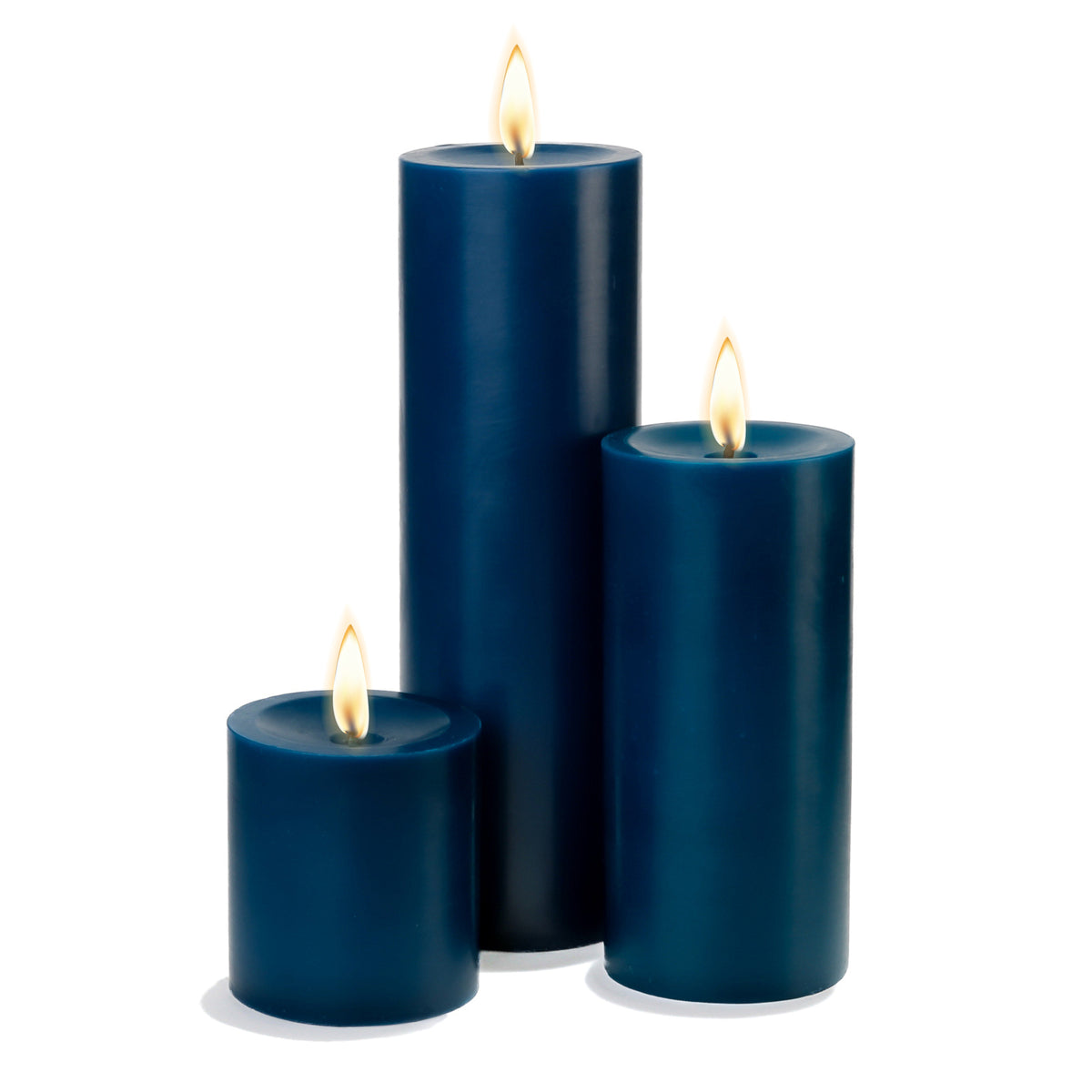 Richland Pillar Candles 3"x3", 3"x6" & 3"x9" Navy Blue
