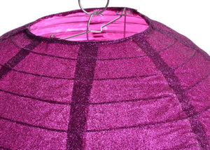 12" Dark Pink Glitter Paper Lantern
